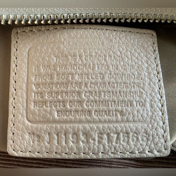 Coach Alexandra (F17566) Ivory Two Way Shoulder Bag Pebbled Leather - Picture 3 of 12